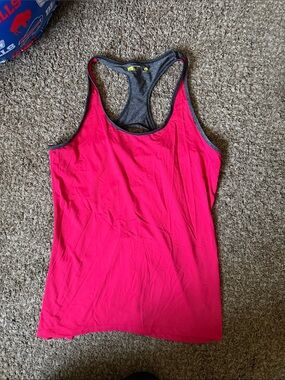 Old Navy Hot Pink Racerback Tank with Charcoal Trim